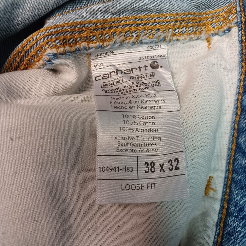 Carhartt Men's Carpenter Jeans 38 x 32 Loose Fit - Picture 4 of 8
